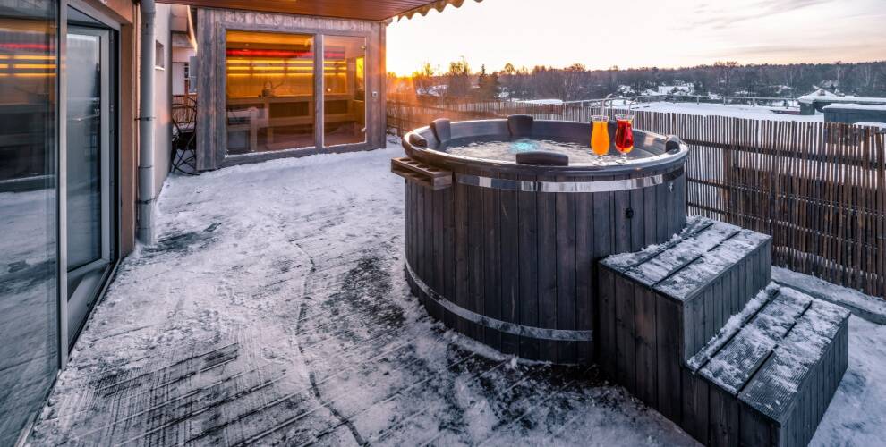 Whirlpool im privaten Ferienhaus